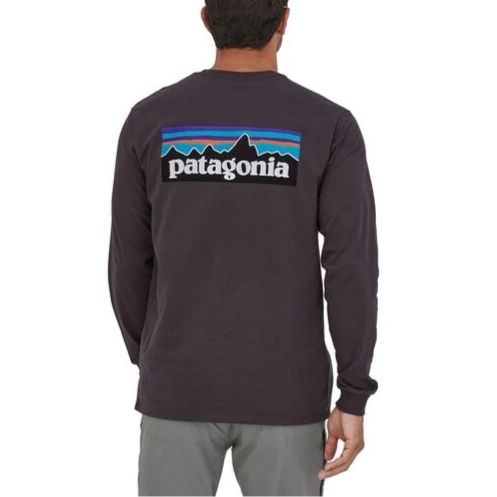 Patagonia Men's P-6 Logo Responsibili-Tee Medium Dark Gray Basalt Brown